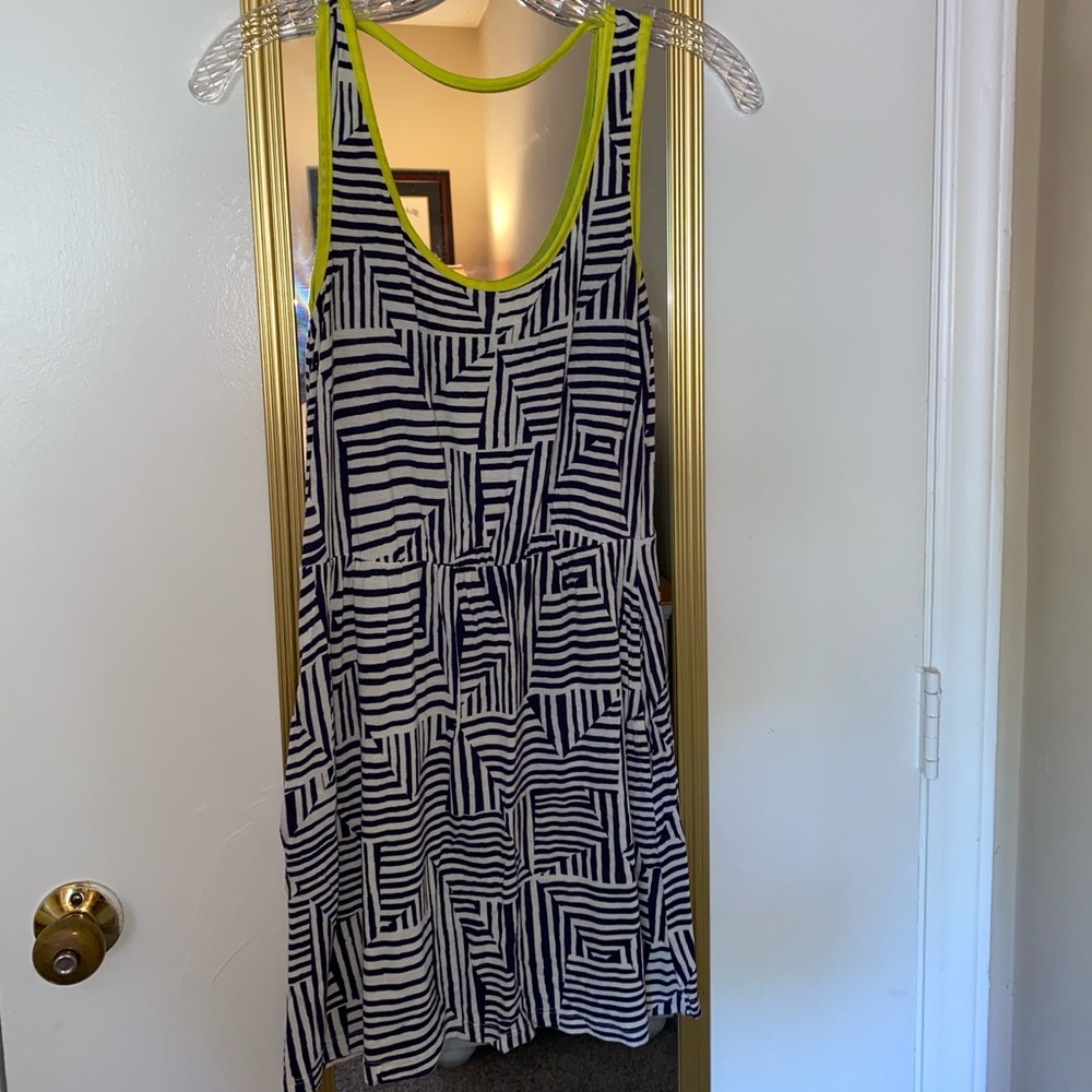 Navy Pattern Skater Dress